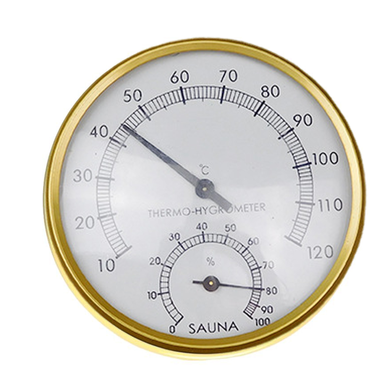 Termómetro de sauna Higrómetro Fahrenheit fácil de leer Probador de humedad de acero inoxidable de precisión para habitación de hotel: Rojo