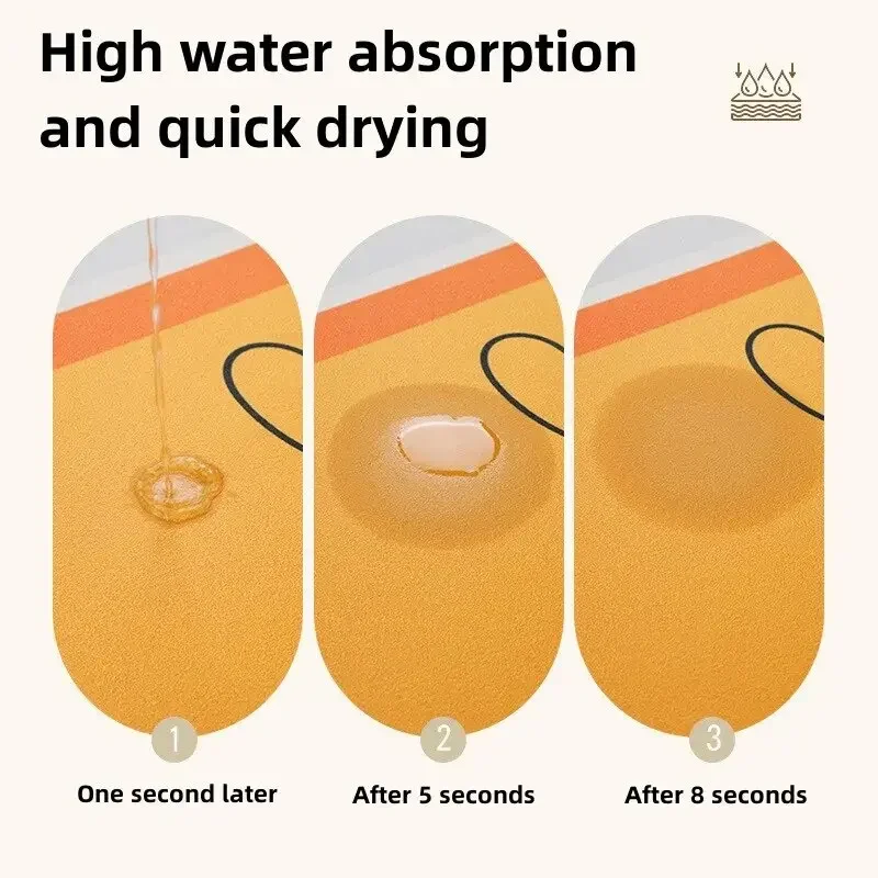 Cartoon huisdierpootjes mat, diatomeeënmodder, superabsorberende vloermatten voor voerbak, toilet, sneldrogende antislip badkamermat, huistapijt