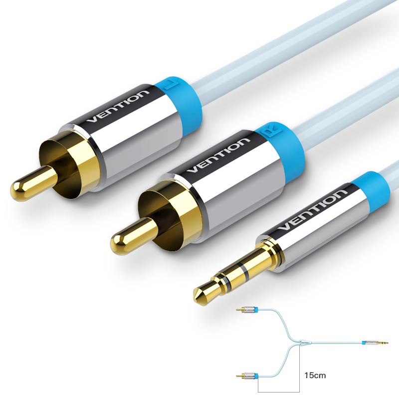 Ventie RCA Kabel HiFi Stereo 2RCA naar 3,5 mm Audiokabel 1 m AUX Jack 3,5 Y Splitter voor Versterkers Audio Home Theater Kabel RCA: Blauw