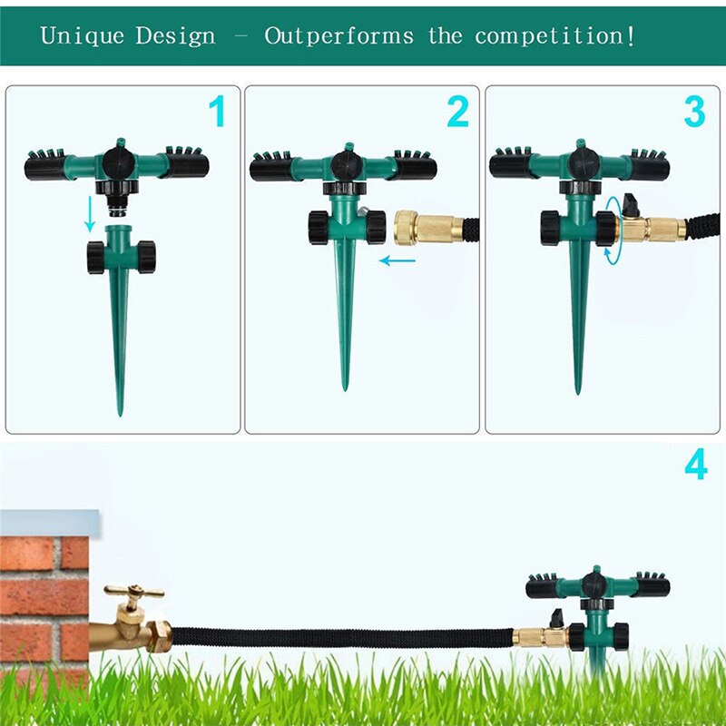 360 degrees Garden Floor Outlet Sprinkler Autogiration Sprinkler Lawn Garden Vegetable Garden Sprinkler
