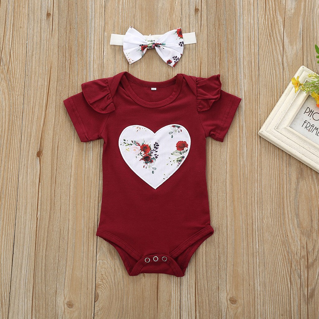 3Pcs Newborn Kids Baby Girls Outfits Clothes Set Casual Loose Floral Romper Jumpsuit Bowknot Shorts Set Clothing Costume Infant