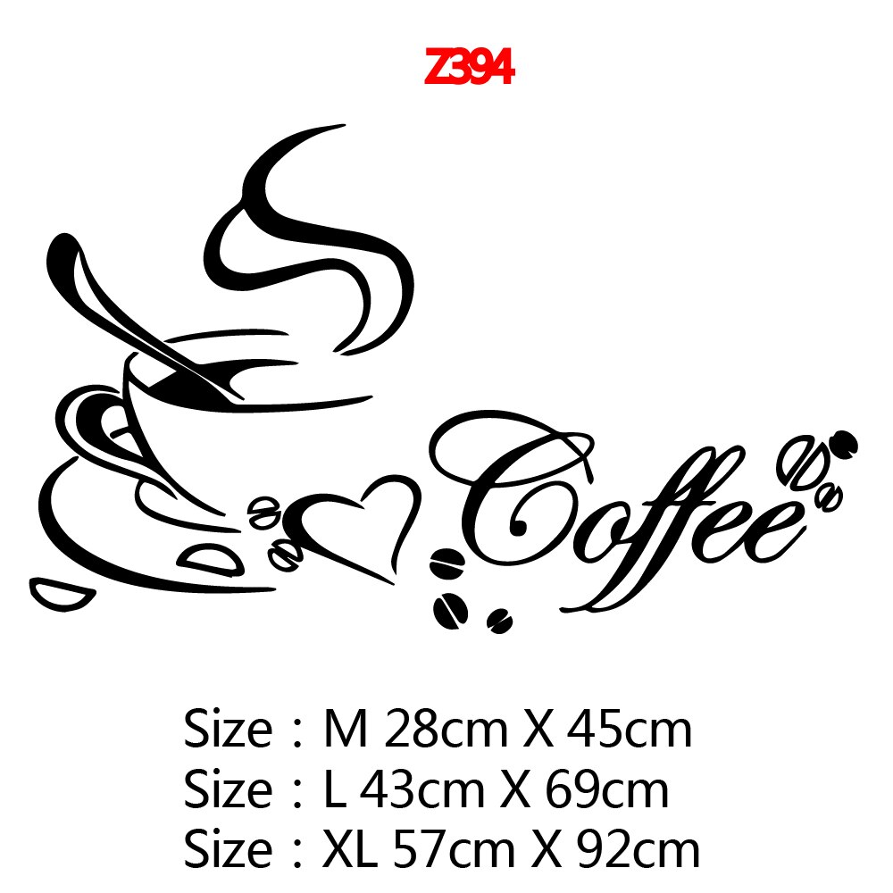 Pegatina de pared de vinilo para café, decoración del hogar para cocina, sala de estar, cafetería, calcomanía de pared, decoración del hogar: Style7 / Size M