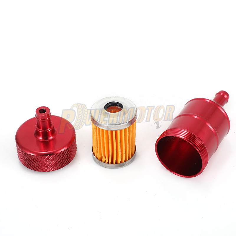 Universal 8mm (5/16") Inline Reusable Motorcycle Fuel Filter - Washable, Black (OUMURS)