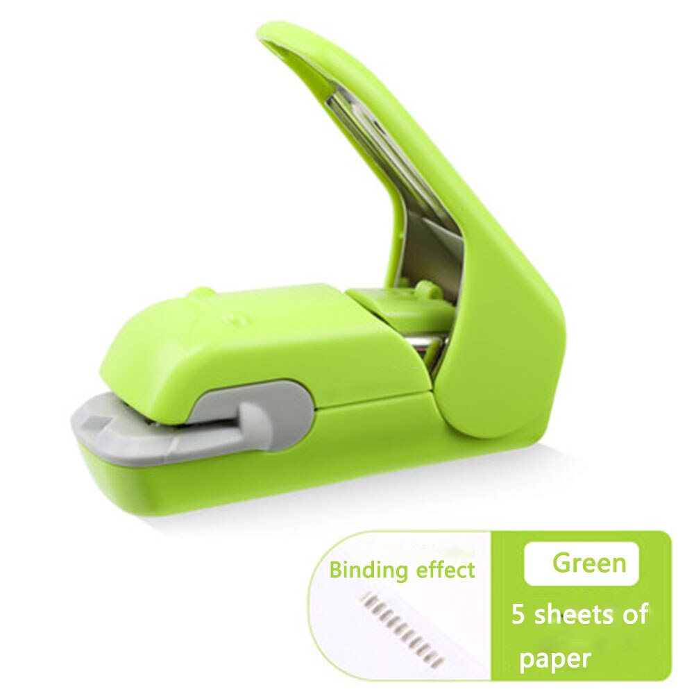 Hand-held Mini Safe Stapler without Staples Staple Free Stapleless 7 Sheets Capacity for Paper Binding Business School Office: A2