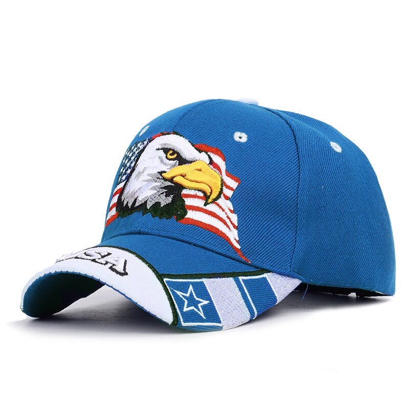 Dei nuovi Uomini di Animale Trucker Cappello Patriottica Bald Eagle e Americano Berretto Da Baseball Bandiera USA 3D Ricamo Farm Schioccano Indietro snapback Osso: Blue-1