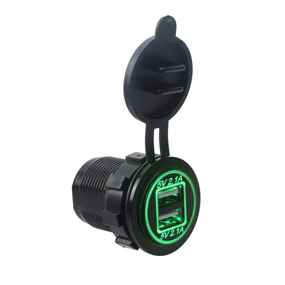 Para camión Camper carrito de Golf de la motocicleta del coche del cargador USB barco teléfono móvil RV adaptador de carga rápida 5V 2.1A de salida ATV puerto Dual