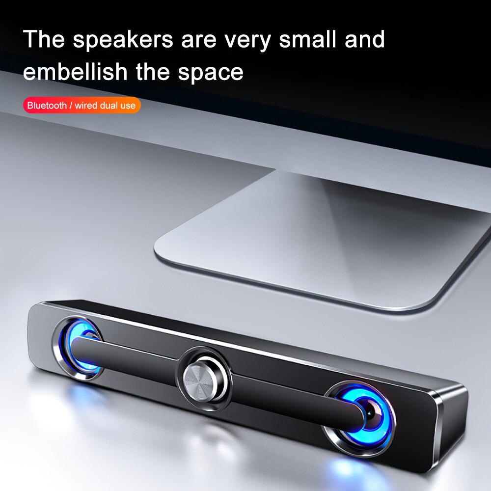 Wireless Computer Speakers 3D Surround Soundbar Bluetooth 5.0 Speaker Subwoofer Sound bar for Laptop PC Theater TV Aux 3.5mm