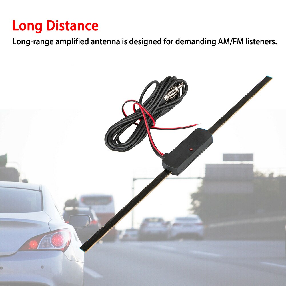 12V Universal Car Radio Aerial Windshield Electronic Hidden AM FM Radio Antenna Signal Amplifier Booster Antena Amplified Kit