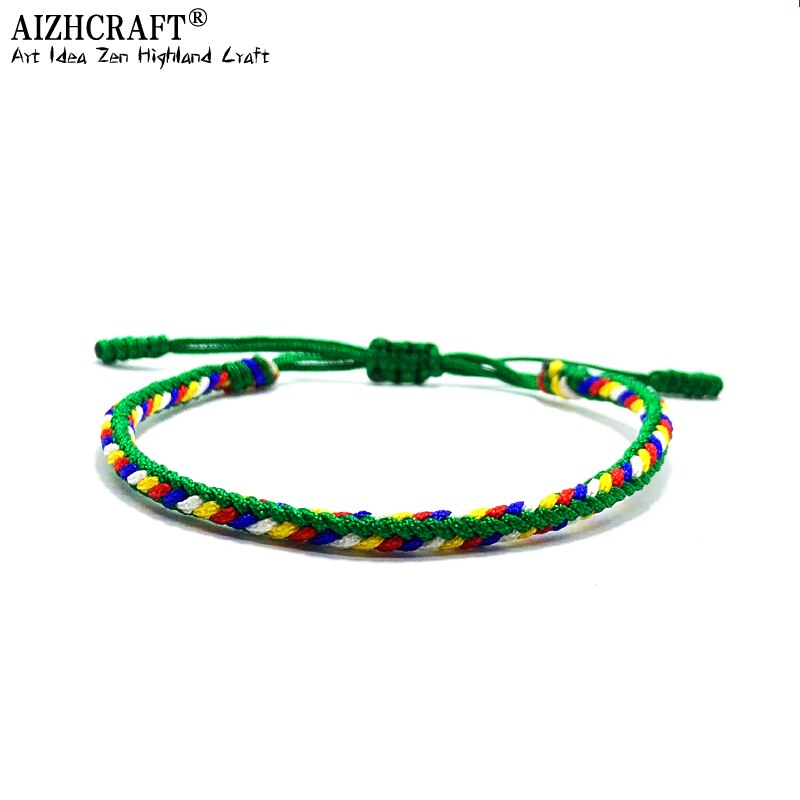 Aizhcraft 6 Kleuren Boeddhistische Liefde Lucky Charm Tibetaanse Armbanden & Armbanden Voor Vrouwen Mannen Handgemaakte Sieraden Shambhala Himalaya: Green