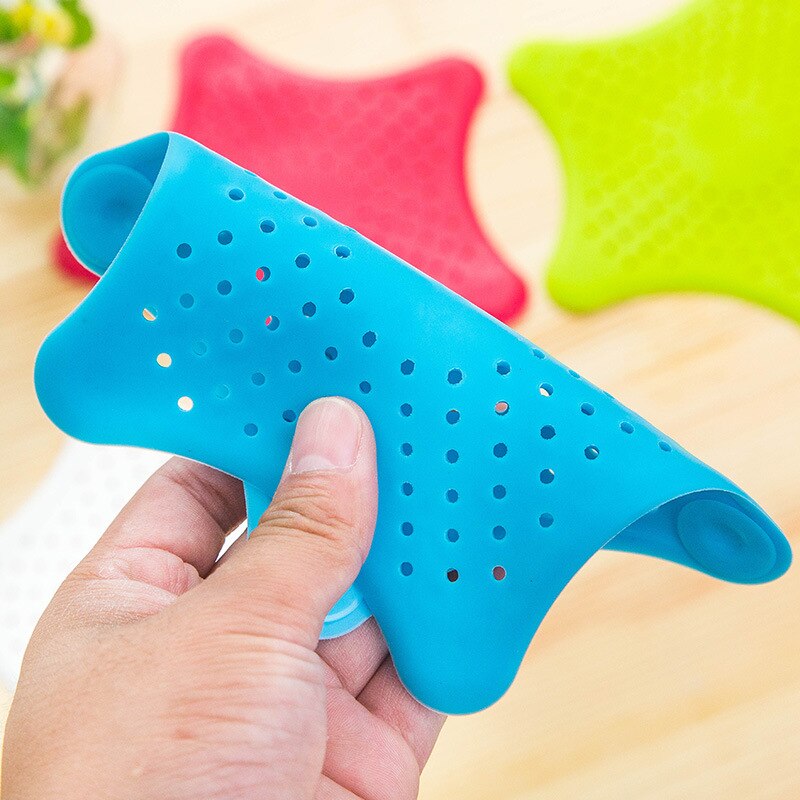 Tampa de plástico para drenar água, formato de estrela, plano de hortelã, chuveiro, filtro de resíduos, filtro de pia, coletor de cabelo, utensílios domésticos, limpeza de animais de estimação