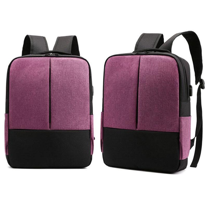 Mode Bedrijf Mannelijke Rugzak Reizen Nylon Casual Student Schooltas Mode Computer Schoudertas 15.6 Inch Laptop Rugzak: Purple