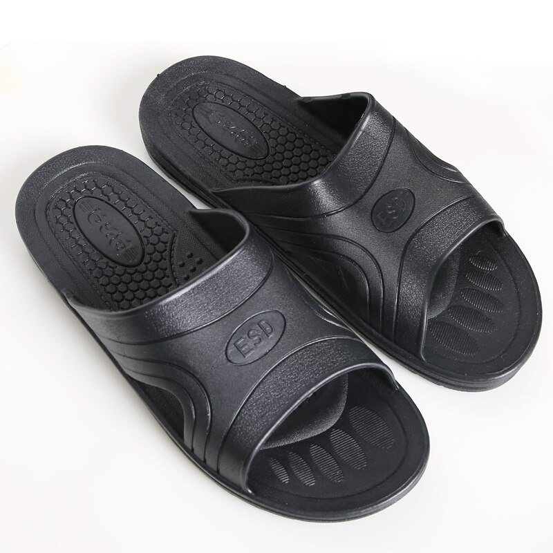 ESD SPU-Zapatillas antideslizantes antiestáticas para sala limpia, calzado de taller de fábrica, sin polvo, color negro