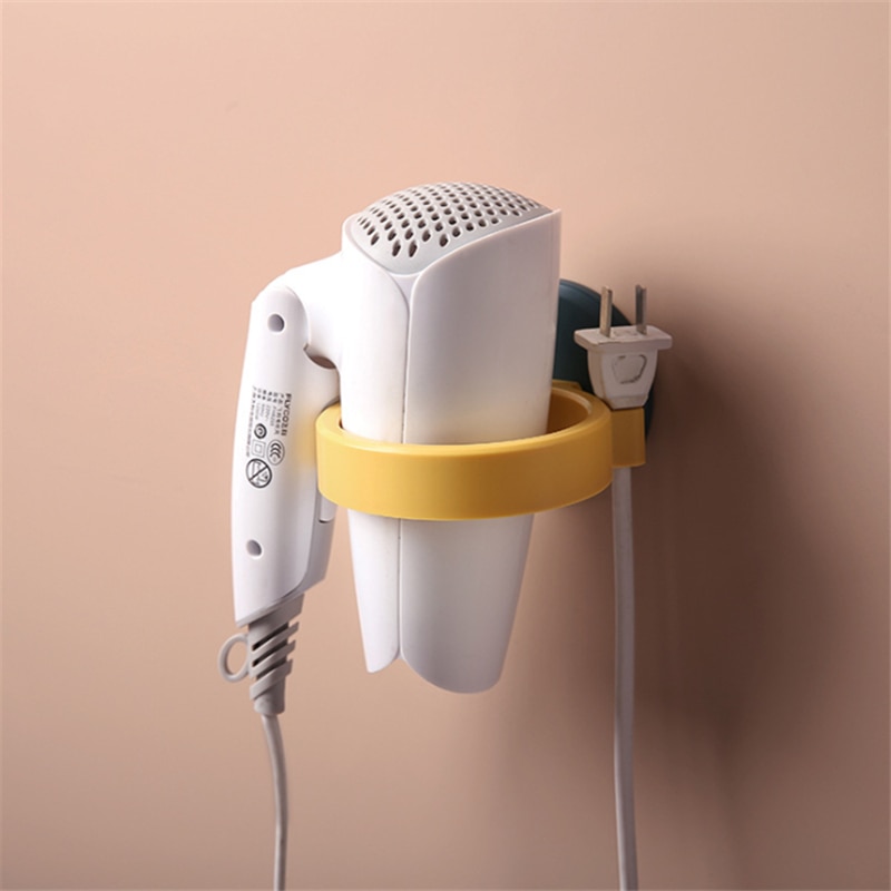 Fixado na parede secador de cabelo titular ventilador organizador banheiro secador de cabelo titular prateleira do banheiro plástico acessórios do banheiro