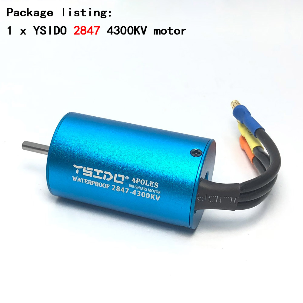 Ysido 2435 2440 2838 2847 børsteløs motor 35a 45a esc til wltoys 124016 remo Hobby xlh timaya redcat 1/12 1/14 1/16 rc båt bil: Lys gul