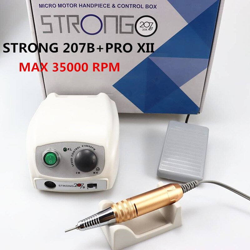 2 Keuzes 65W Sterke 207B 35K 45K Sterke Pro Manicure Machine Nail Boor Kit Voor Nail Polijsten tandheelkunde, pedicure Tool: Licht Geel