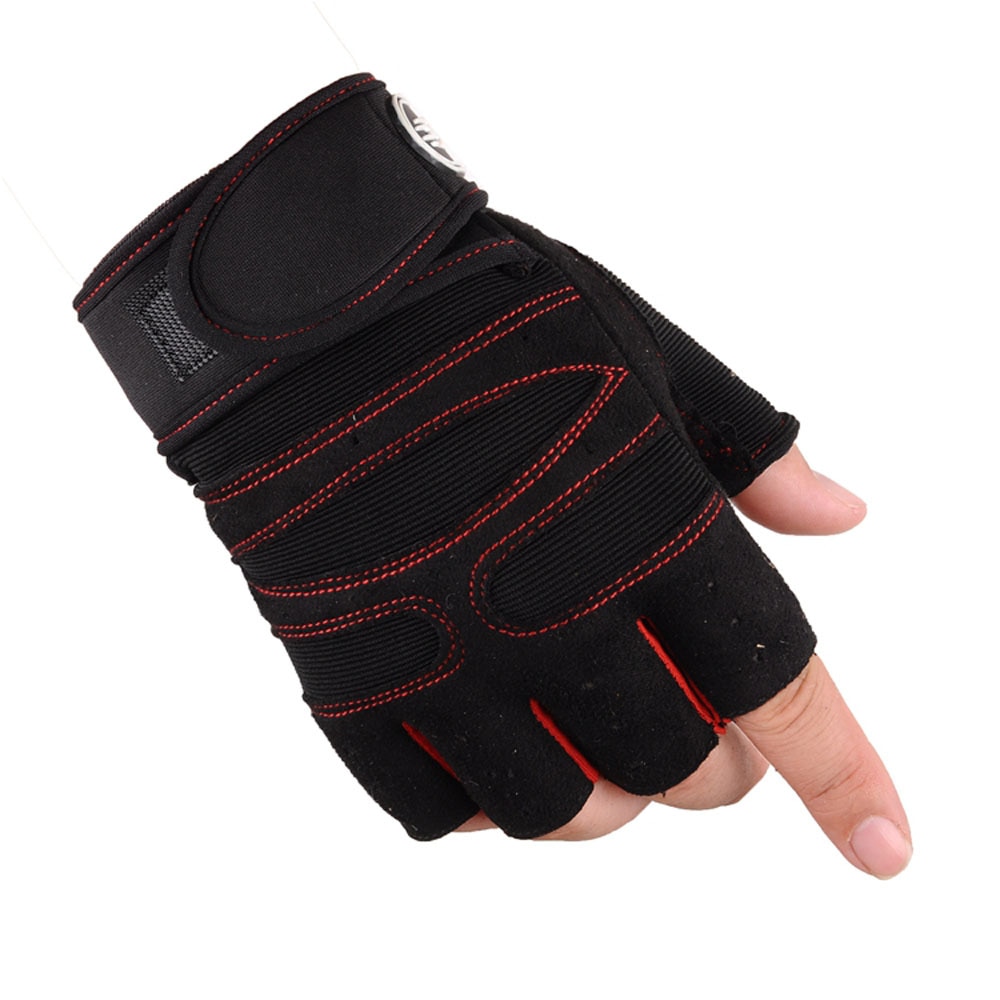 Gants d'haltérophilie d'entraînement de gymnase gants de forme physique de demi-doigt gants antidérapants de poignet de protection pour l'exercice extérieur d'intérieur
