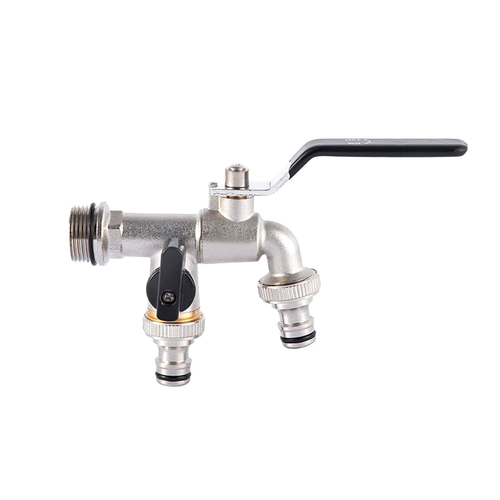 Dubbele Kleppen Water Tap 3/4 1/2 Inch Afneembare Tap Met Dikker Outlets Kleppen Voor Tuin Drinkwater Farm Crop Tuin gereedschap: 25mm Single / Black