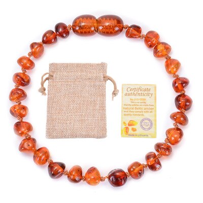 GIA Certified Natural Baltic Amber Necklace Bracelet Relieves Children's Teeth Pain Calm Soothing Handmade Jewelry: 4