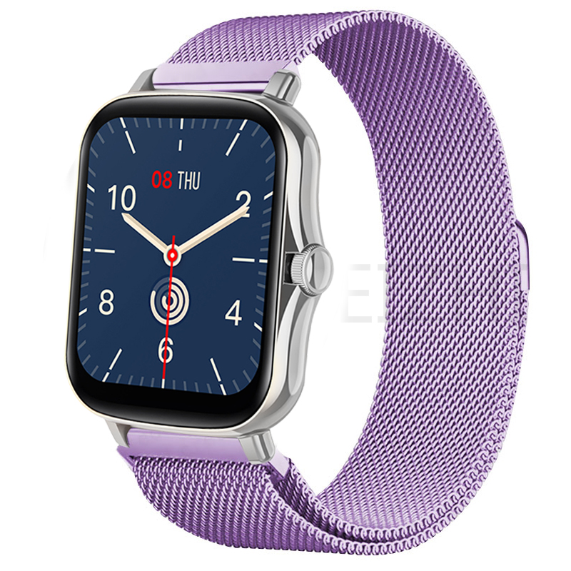Bracelet de 20mm pour Amazfit GTS 4/3/2e/Mini/stratos 3/2 boucle magnétique en métal 22mm Bracelet de montre Amazfit Gtr 4/3/pro/2e/bip-u-s-lite: Violet Brouillard / 18mm