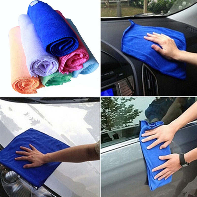 Toallas de microfibra para limpieza de coche, paño de lavado absorbente, suave, grueso, de felpa, para el cuidado del coche, 25x25cm, 10 unidades