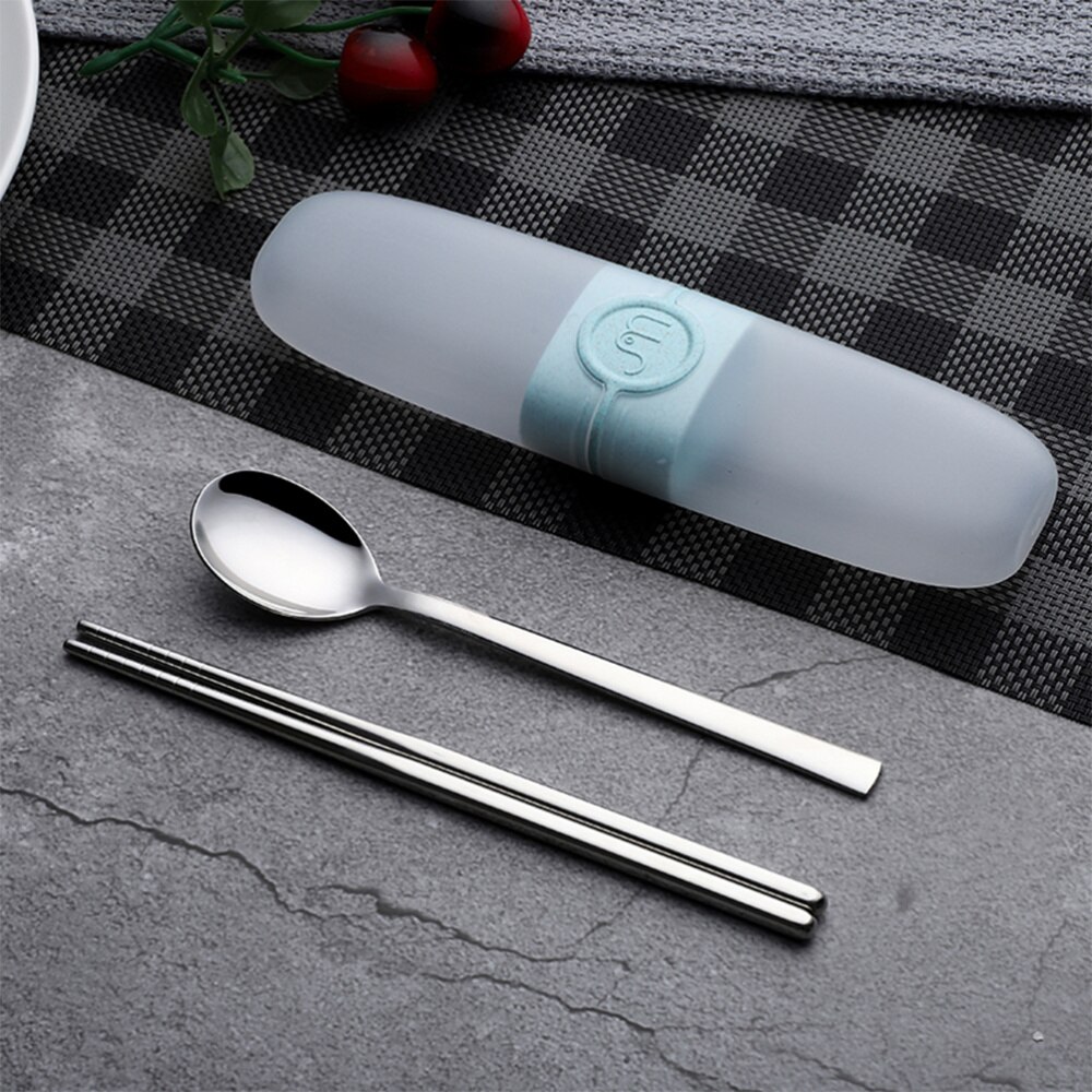 3 Pcs Flatware Set Compact Spoon Chopsticks Storag... – Vicedeal
