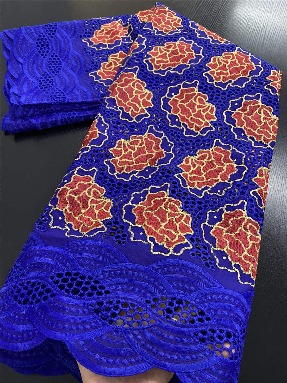 African Dry Lace Fabric Lace Embroidery Nigerian Swiss Voile Lace Cotton Fabrics For Women Sewing YA3434B-7: Picture 4