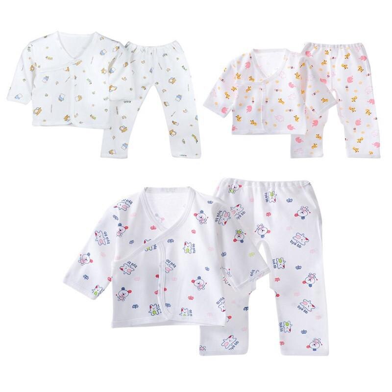 Pasgeboren Baby Leuke Pyjama Baby Katoenen Tops + Broek Jammies Kleding Set Puur Katoen Is Modieus En Comfortabel