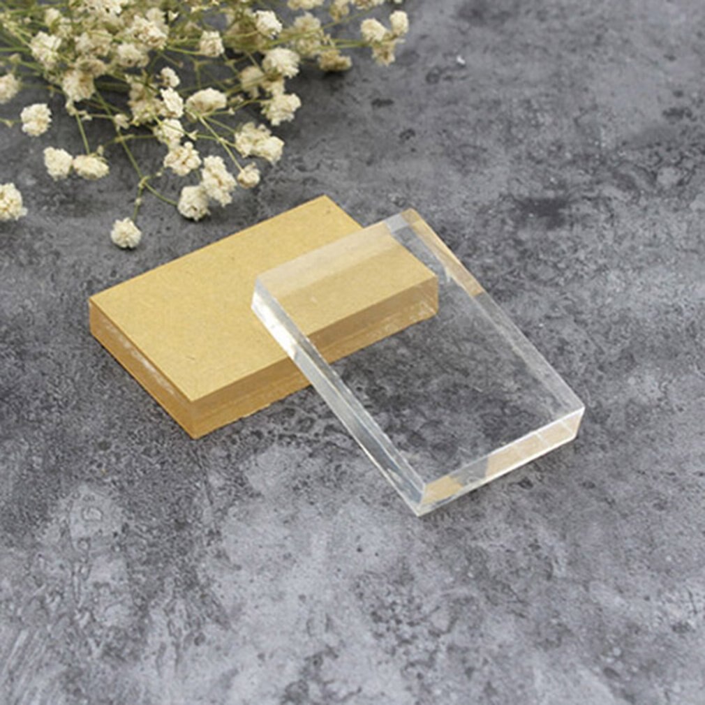 Acrylic Stamp Block Rectangular Shape DIY Scrapbooking Color Process Stamp Block Tools Transparent Lightweight