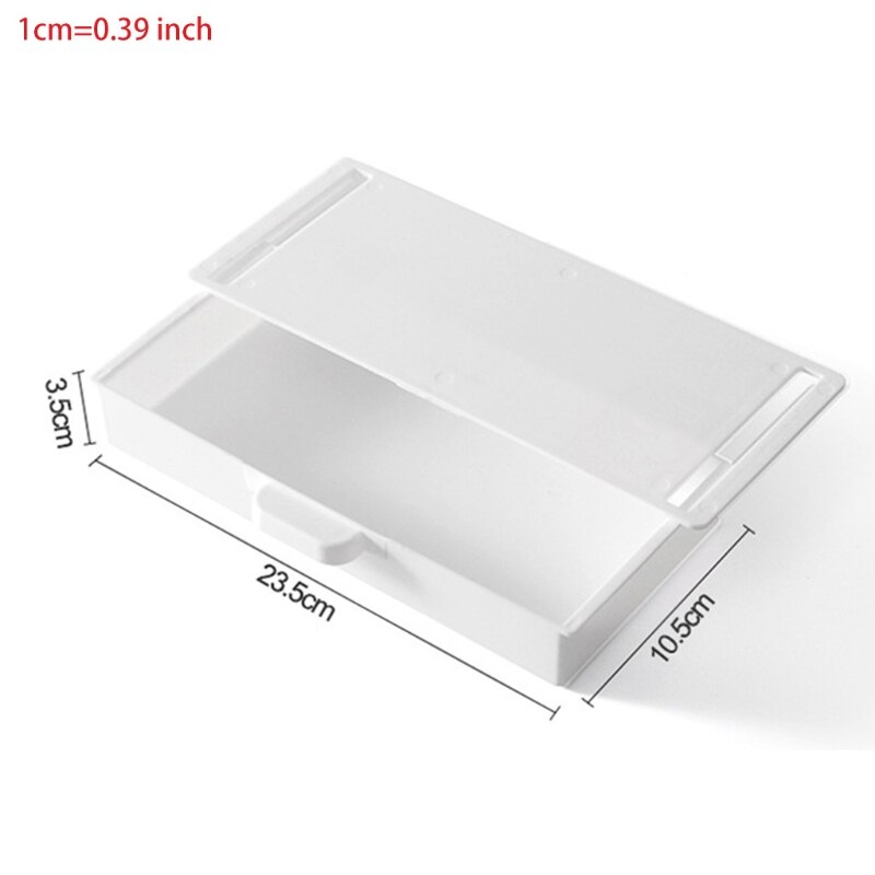 Under Desk Drawer Organizer Hidden Desktop Storage Box for Office Pen Holder Adhesive Kitchen Knife Fork Storage Tray S24 21