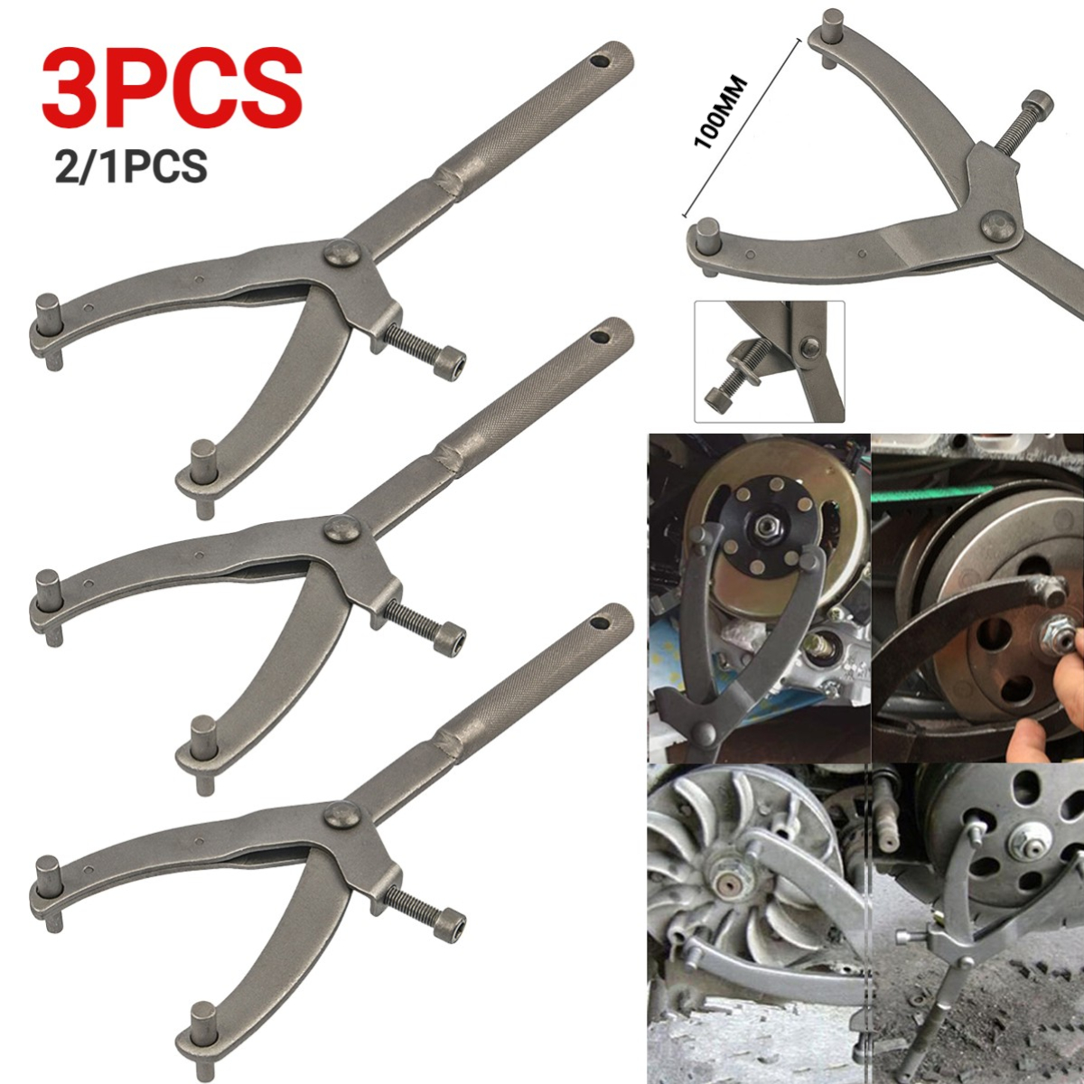 Volante de inercia para motocicleta, variador Universal de , tipo Y, herramientas de reparación de motocicleta, soporte para quitar embrague