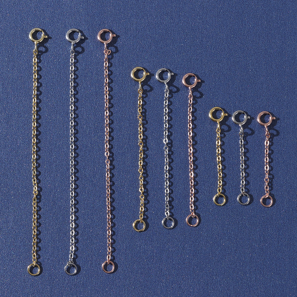 JOfor-Rallonge en acier inoxydable pour bracelet et collier, accessoires de bijoux durables, ne se décolore pas, sécurité, or et argent