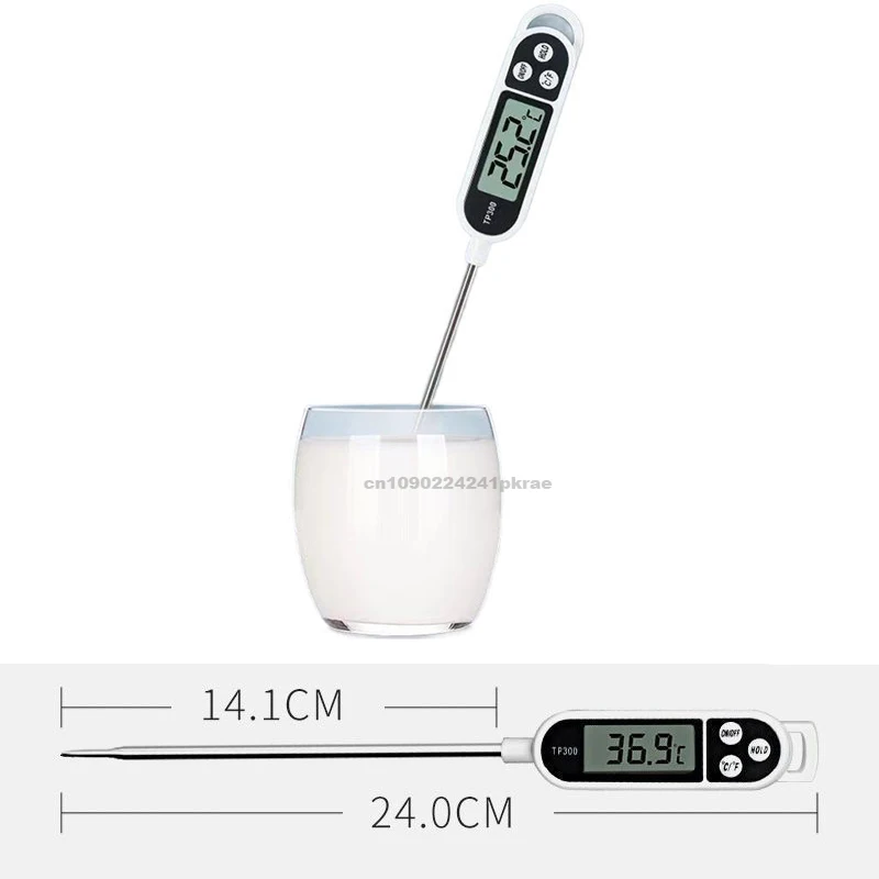 Probe Type Food Electronic Thermometer Kitchen Digital Thermometer for Meat Milk Cooking Food BBQ TP300 Temperature Gauge Tool