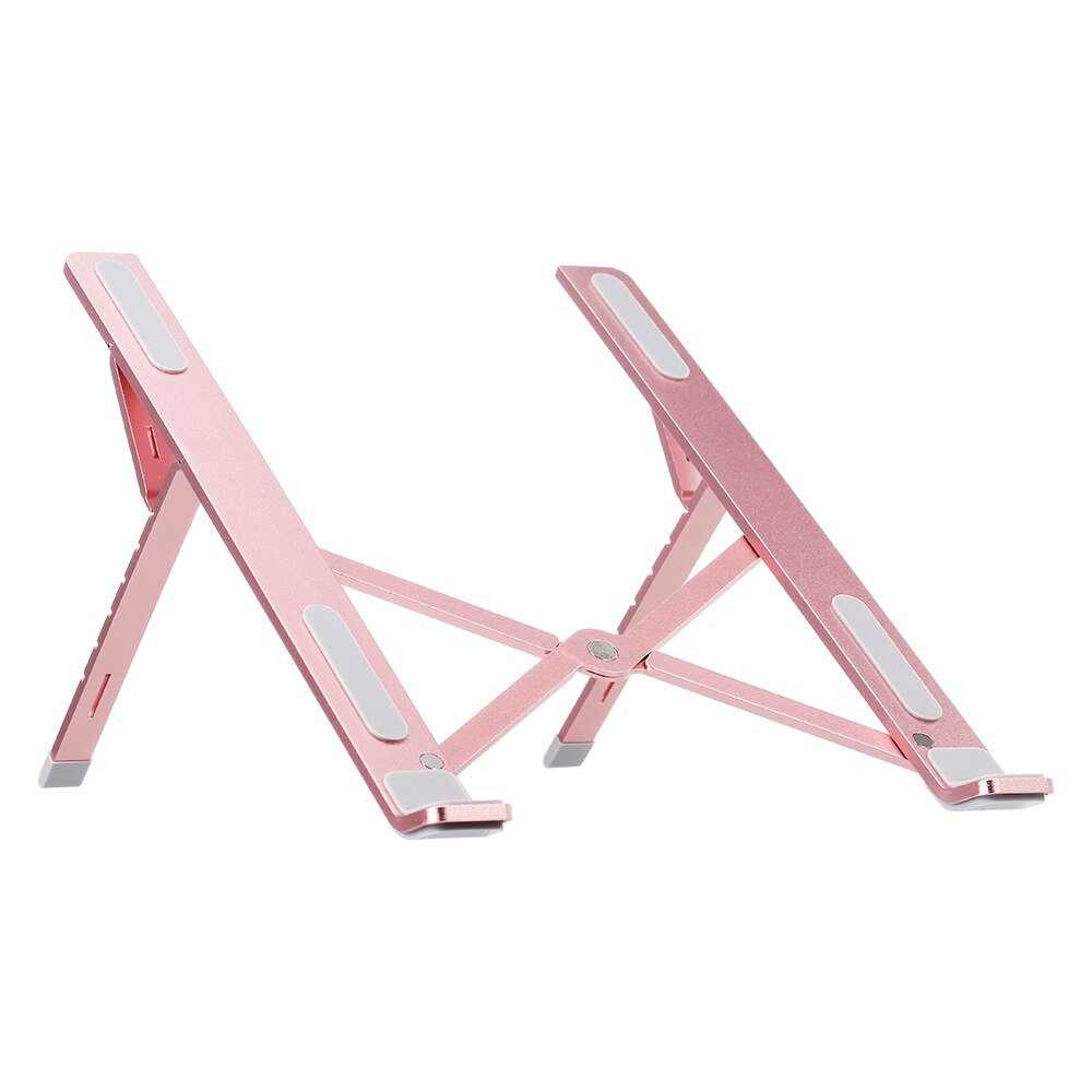 Laptop Tablet Bracket 6-level Adjustable Laptop Stand Portable Folding Aluminum Alloy Non-slip for Laptop Tablet Book: Rose gold