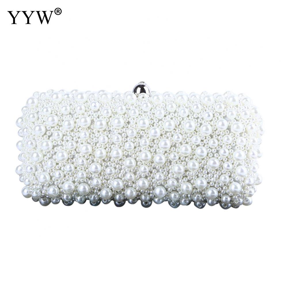 Sac à main en plastique blanc perle, Pochette de soirée Vintage pour femmes, sacs à chaîne avec Pochette à sangle suspendue