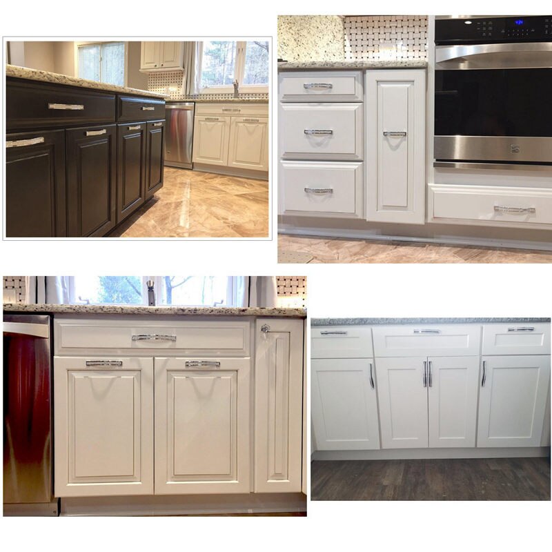 ELEG-tiradores de cajón de cristal estilo europeo, mango de tirador de puerta de aleación Zine para mueble de tocador, armario, cocina, conjunto de mandos de 1