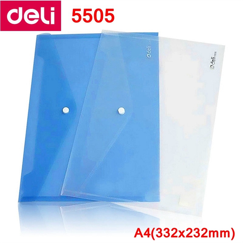 10 stk / parti deli 5505/5501 fillomme med knap elastisk lukning mappe dokumenter lommemappe  a4 størrelse blå og hvid