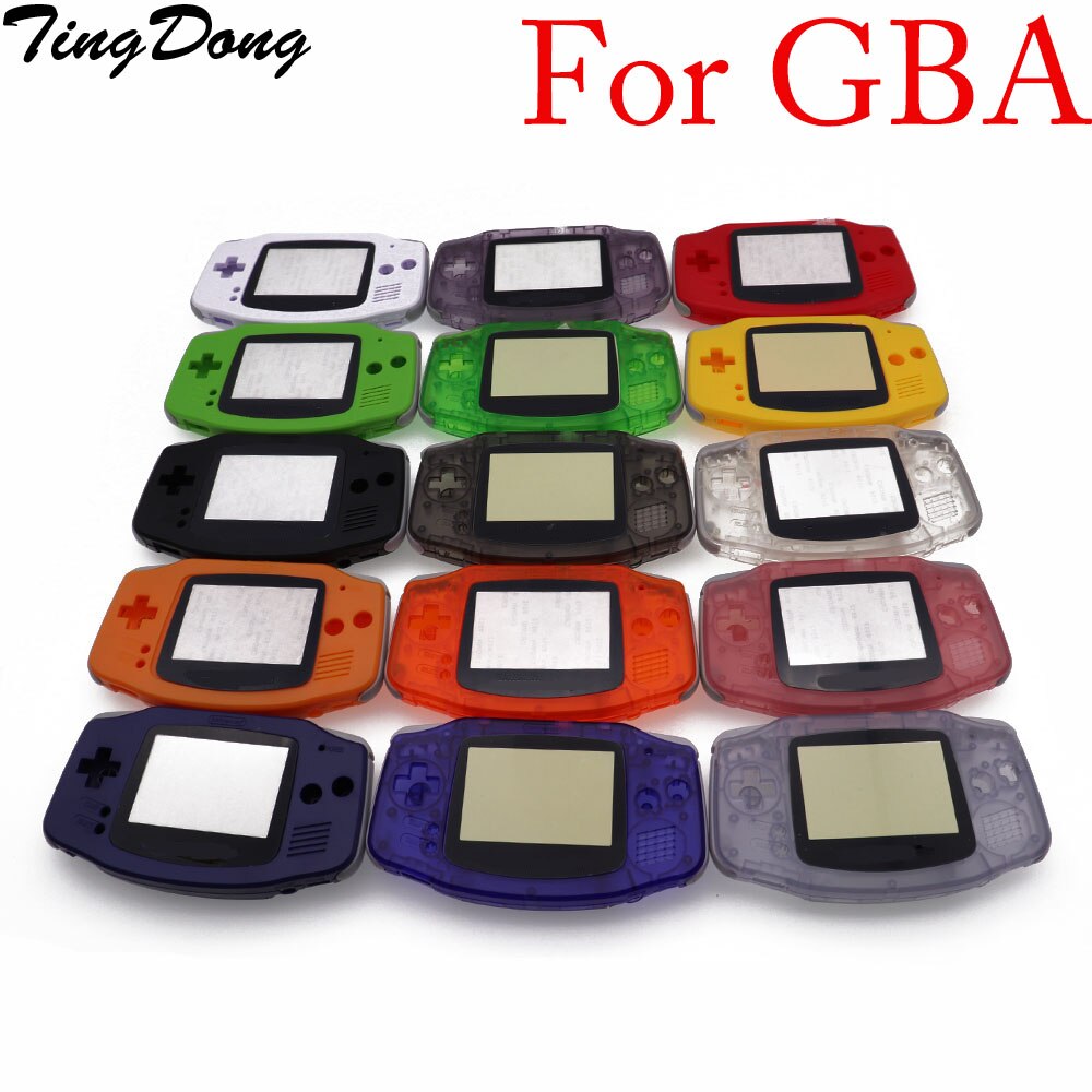 TingDong Gehäuse Shell Fall Abdeckung + Bildschirm Objektiv Protector + Stick Label für Gameboy Advance GBA Konsole