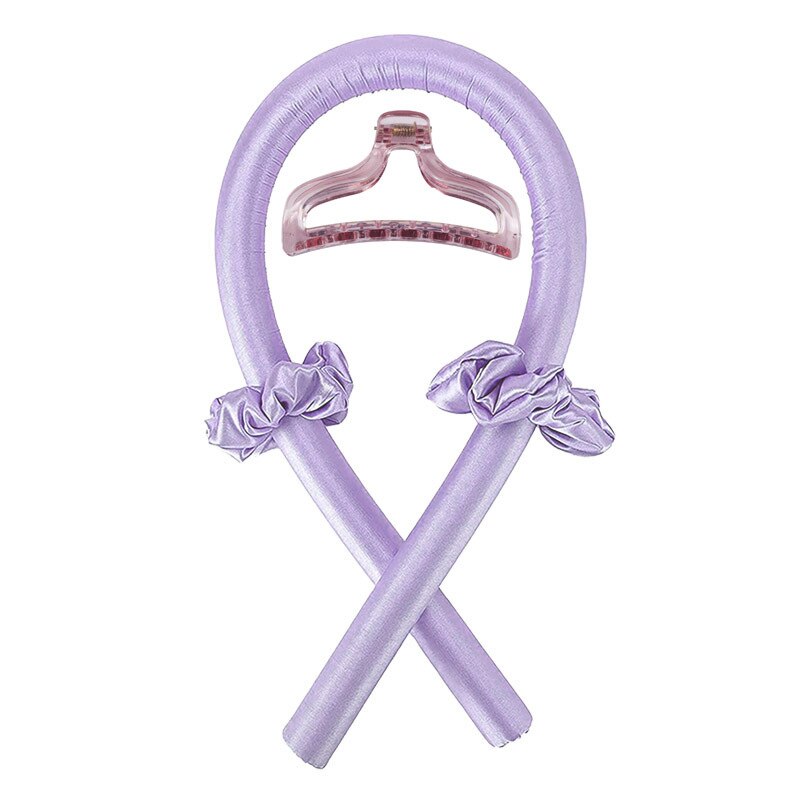 1 * ferro arricciacapelli + 2 * corda per capelli bigodini per capelli capelli femminili seta arricciacapelli bigodini per capelli senza calore onda fasci ondulati bagnati Curl Bar Set: Purple