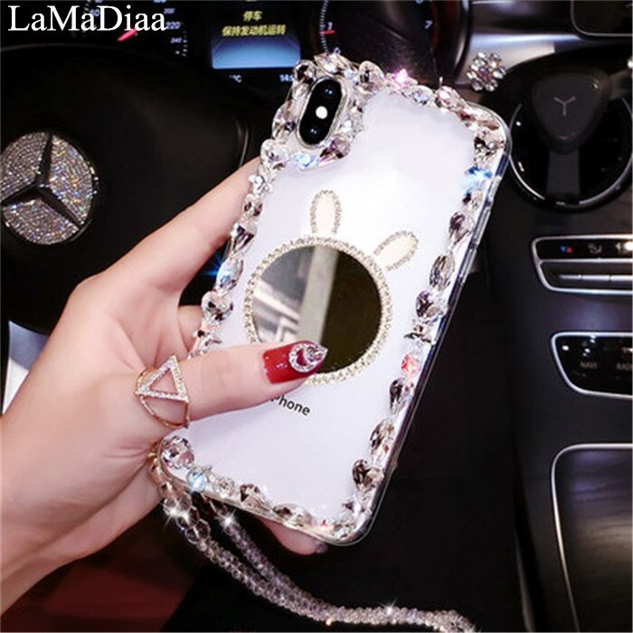 Custodia per telefono con specchio lucido con strass diamante scintillante Bling per Samsung M10 20 30 40 M10S 30S 60S 70S M21 31 M51 Cover Coque