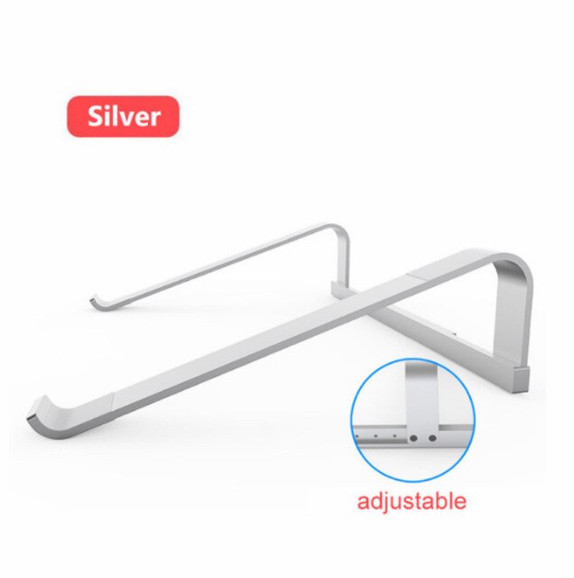 Belka Aluminum Folding Laptop Stand 11-17 Inch for MacBook Pro Air - Adjustable & Non-Slip Cooling Bracket: Silver adjustable