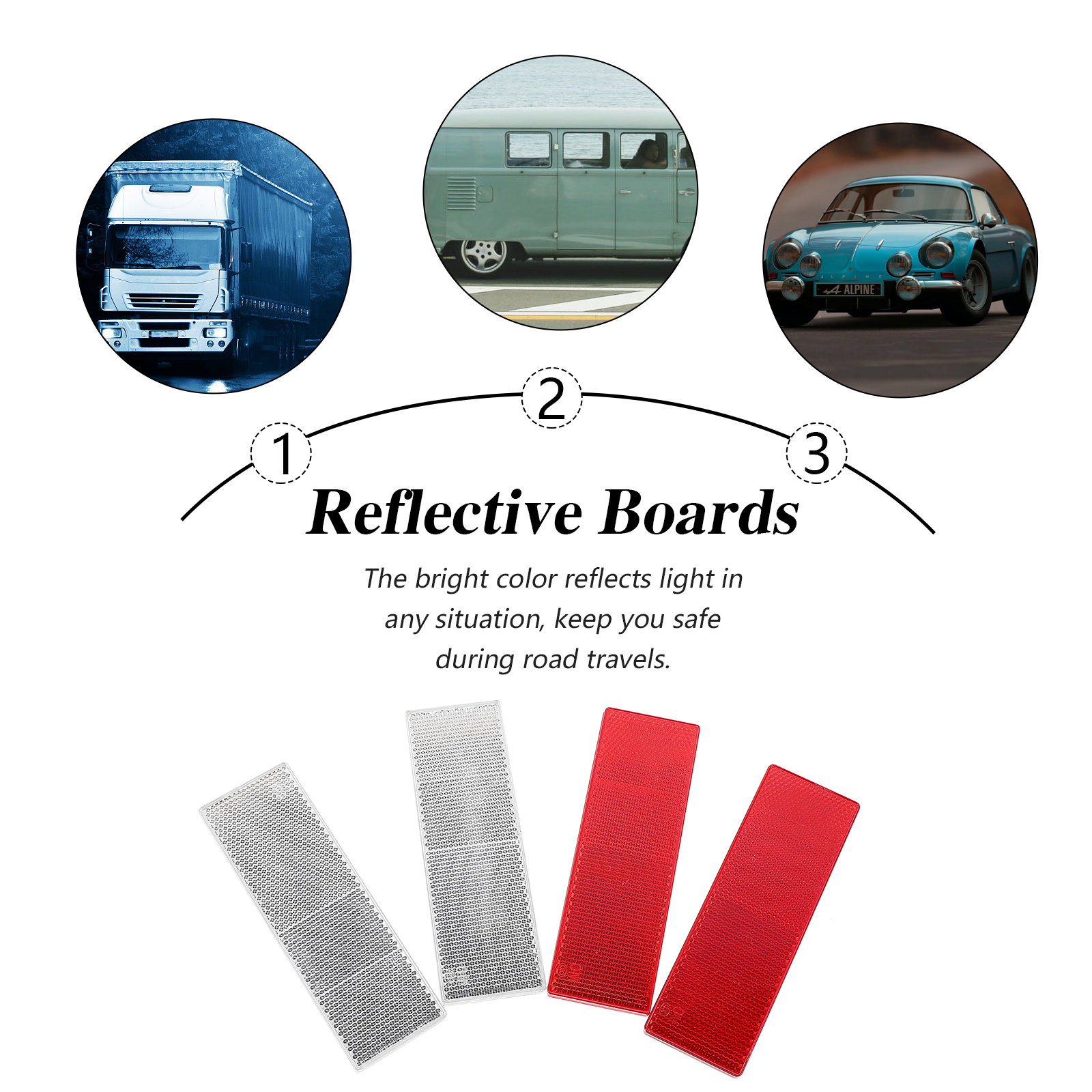 24pcs Bumper Reflective Stickers Car Body Reflector Auto Reflective Stickers