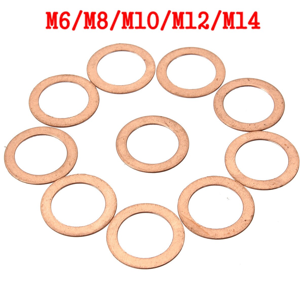 10x M6/M8/M10/M12/M14 Motorrijwiel Brake Brandstof Banjo Seal Koper Crush Washer Enhancement