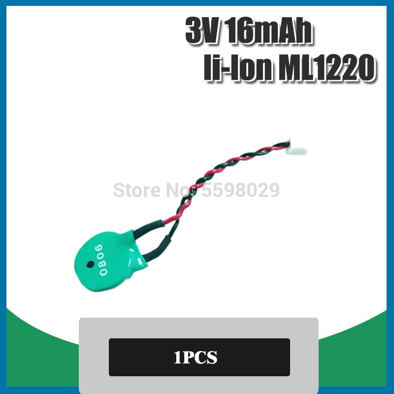 ML1220 ML 1220 Rechargeable 3V CMOS RTC Battery w/ Cable BIOS Backup: 1pcs