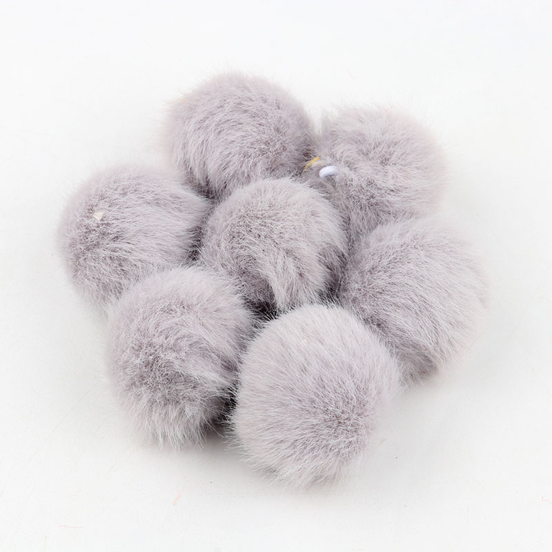 35mm/10 Uds. Bolas de piel de conejo pompón Artificial Multi color pompón DIY pompones manualidades para bolas de pelo Furball suministros de costura: grey