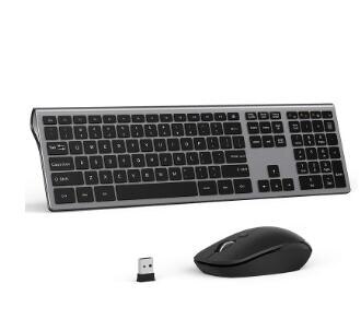 Gelée peigne 2.4G sans fil clavier souris ensemble pour ordinateur portable ordinateur portable ordinateur portable 109 touches pleine taille clavier et souris peigne pour Windows: Gray