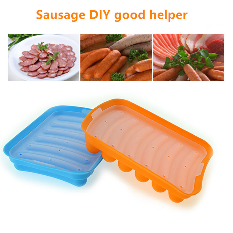 DIY Worst Maken Mold Siliconen Burger Dog Maker Mould Met 6 Holte Brood Maker Hoge Temperatuur Bakvorm Koken gereedschap
