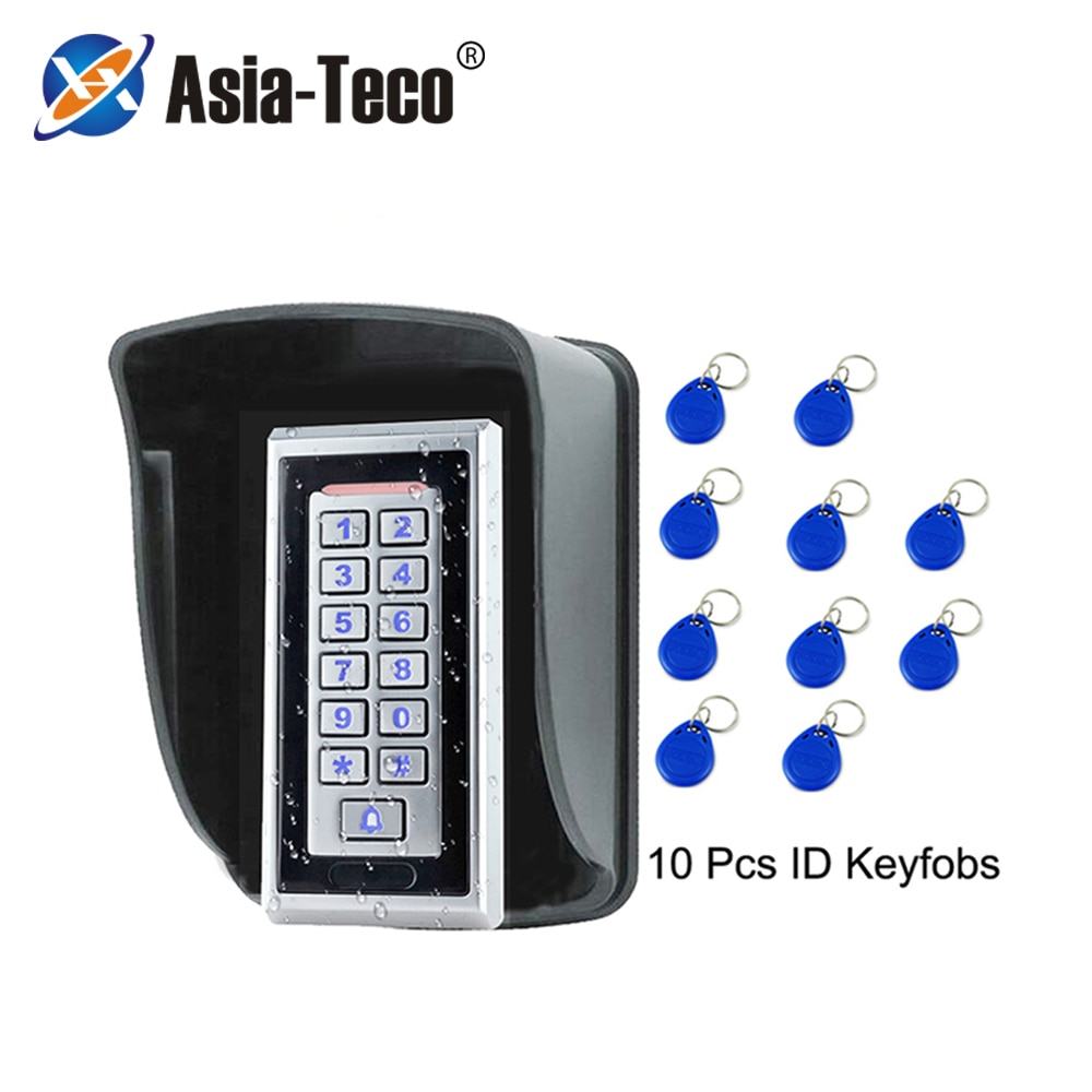 Waterproof Metal Rfid Access Control Keypad With 8000 Users+10 Key Fobs For RFID Door Access Control System