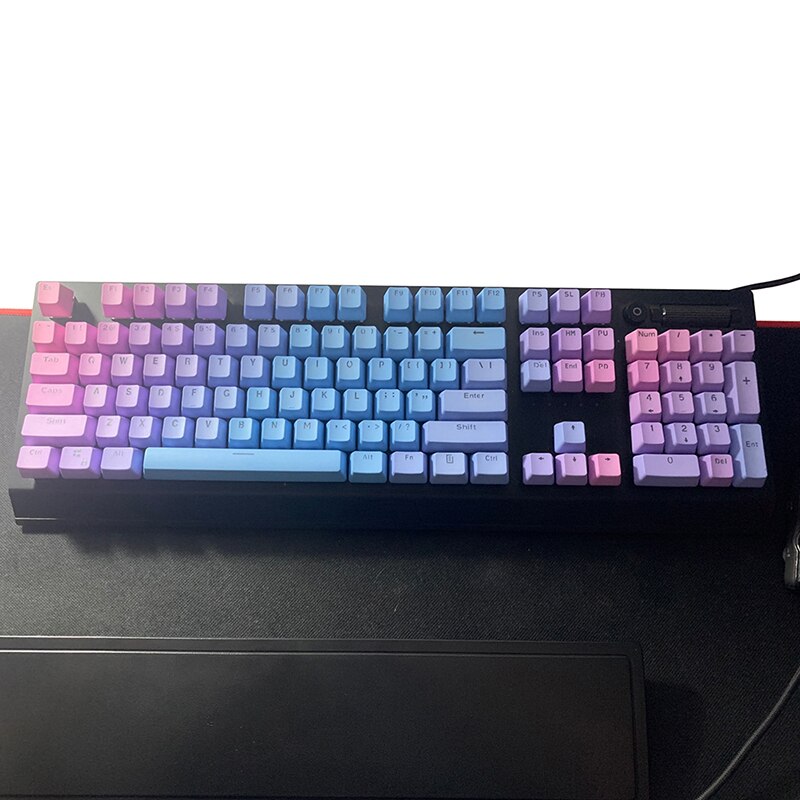 104 Keys Sunset Gradient Backlit Keycaps Thick PBT OEM Profile for Cherry MX Switches of Mechanical Keyboard