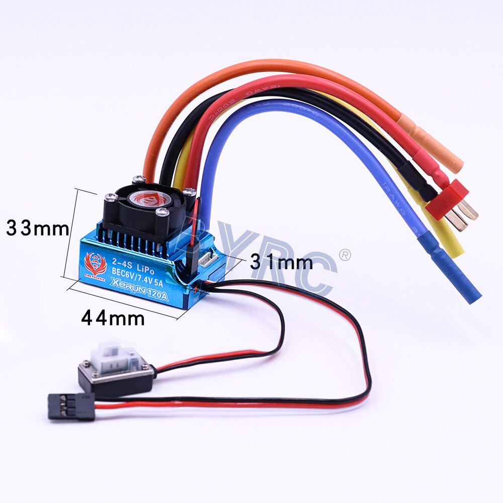 Fire Phoenix RC 120A Sensored Brushless ESC & LED Program Card Combo Set for 1/10 1/12 Buggy Touring Car