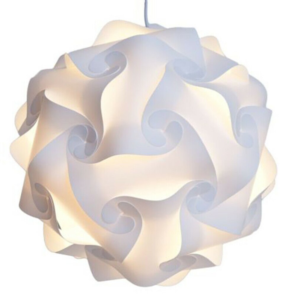 Diy pussel lampskärm pussel ljus lampa modern lampskärm lampskydd tak ljuskrona hängande ljus kåpa: Vit